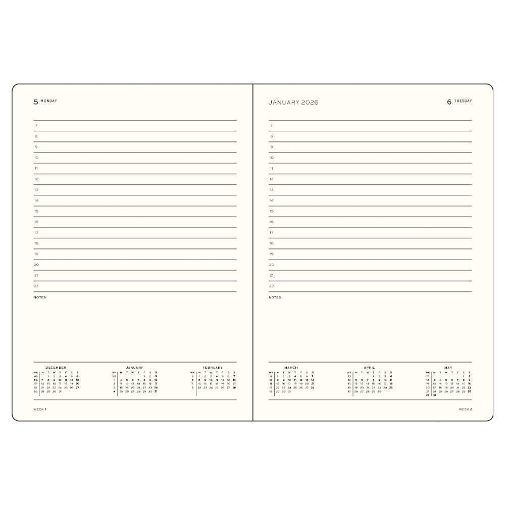 LEUCHTTURM1917 Daily Planner 2027 Hardcover Medium A5 Black
