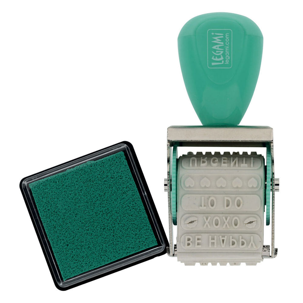 Legami Just My Type Rotating Stamp With Ink Pad by Legami at Cult Pens