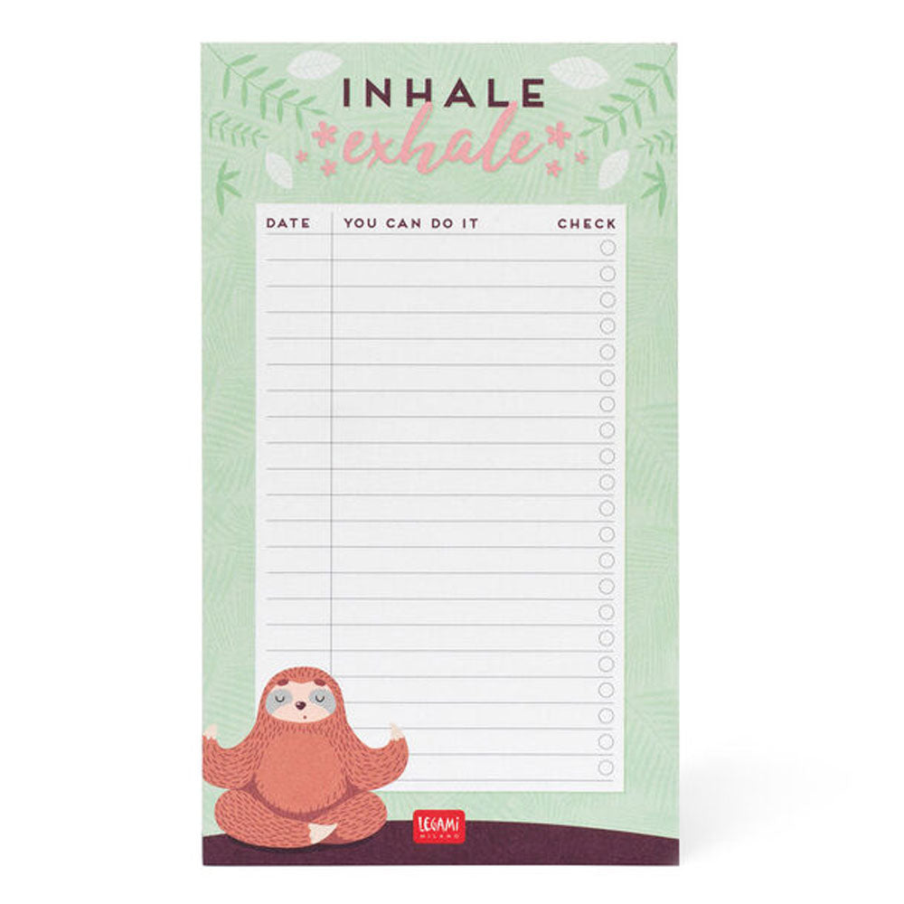 Legami Paper Thoughts Notepad Inhale Exhale Sloth by Legami at Cult Pens