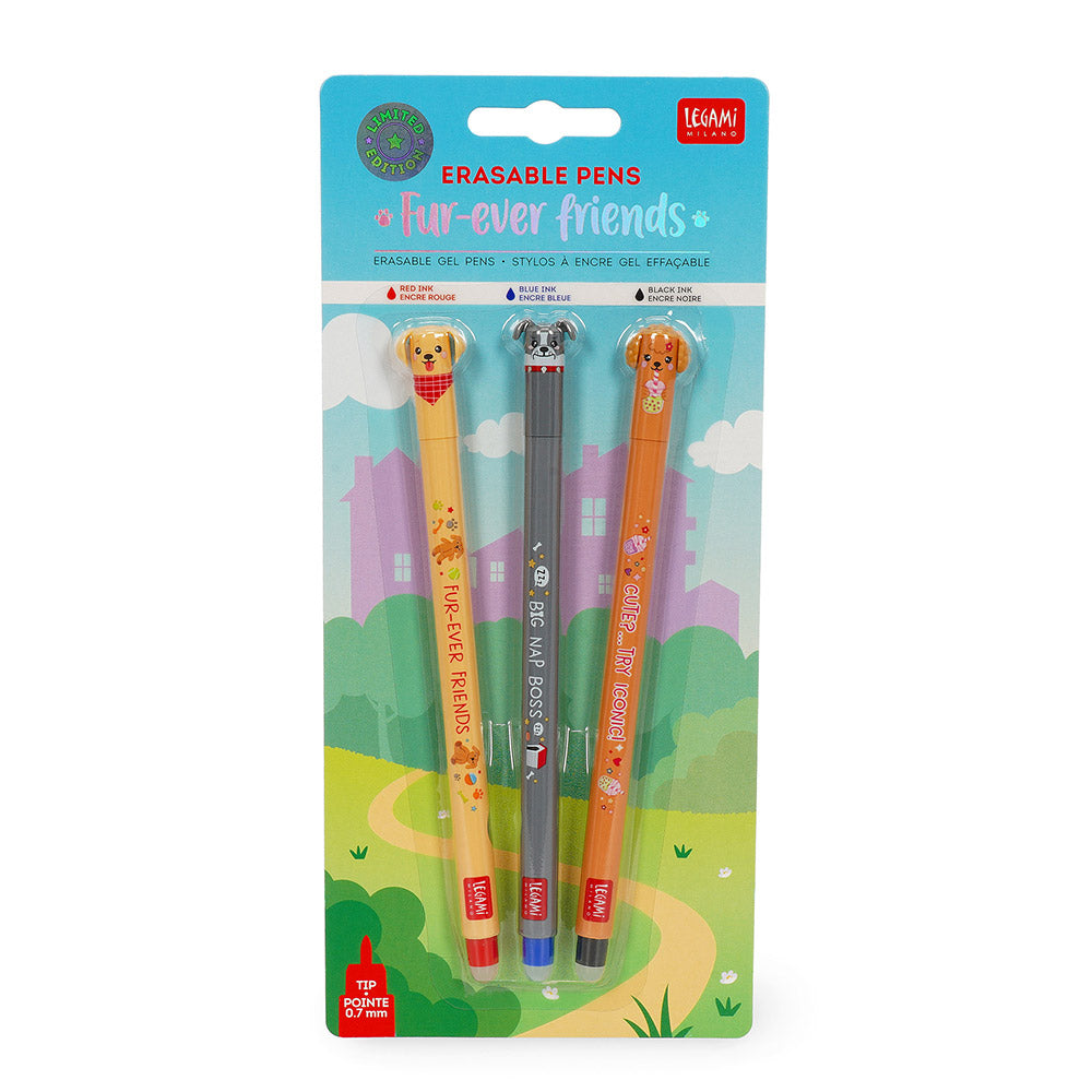 Set 3 Erasable Pens Fur ever Friends