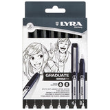 Lyra Graduate Manga Black Pen Set of 8