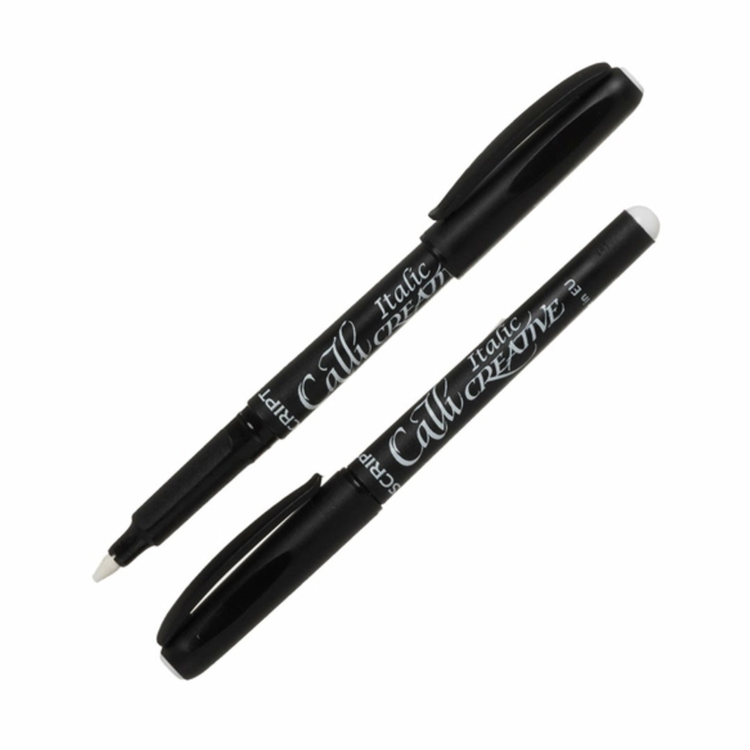 Manuscript Callicreative Italic White Markers 2 Pack