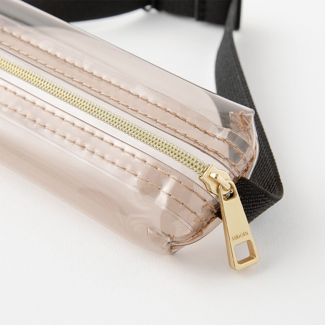Midori Book Band Pen Case B6-A5 Clear Sepia