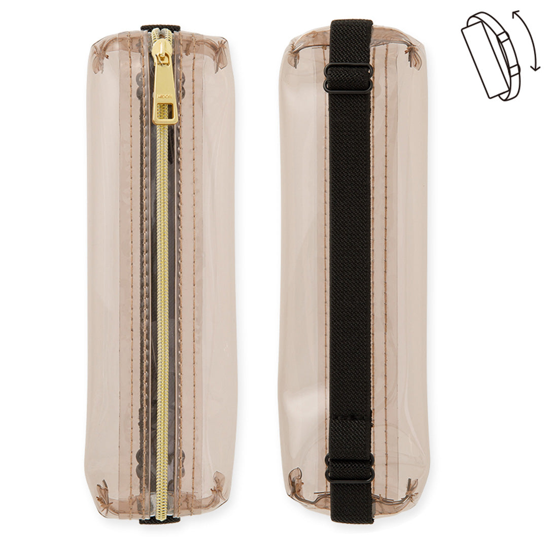 Midori Book Band Pen Case B6-A5 Clear Sepia