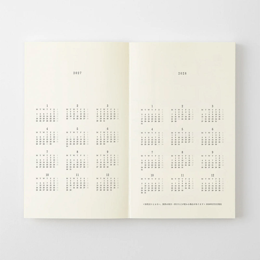 Midori Notebook Diary 2027 B6 Slim