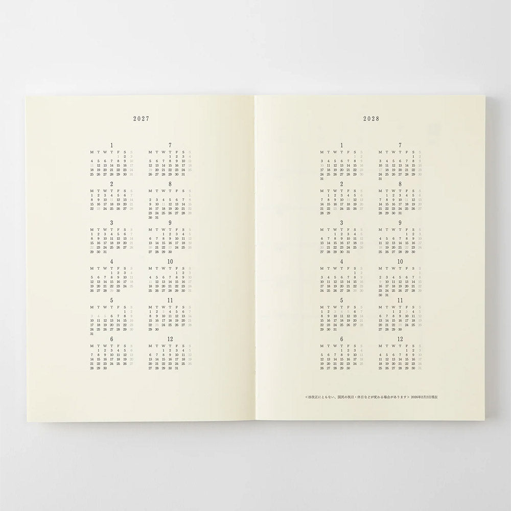 Midori Notebook Diary 2027 A5