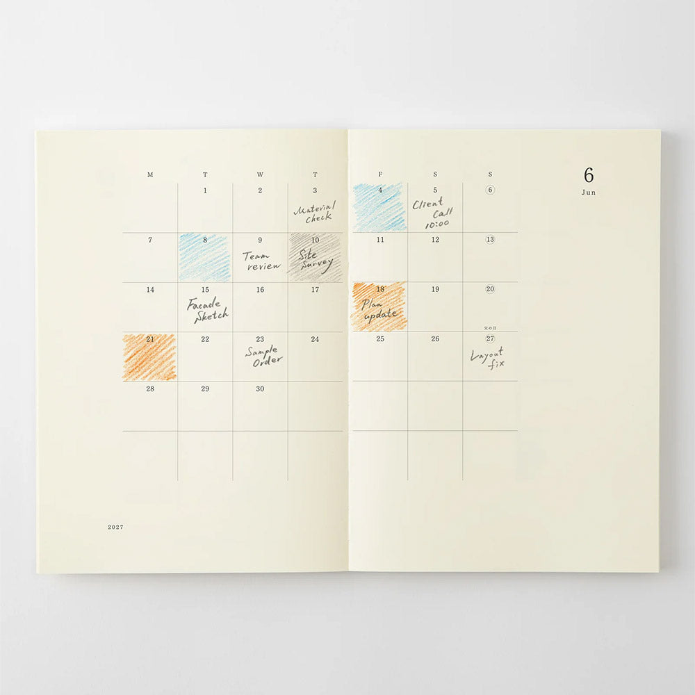 Midori Notebook Diary 2027 A5