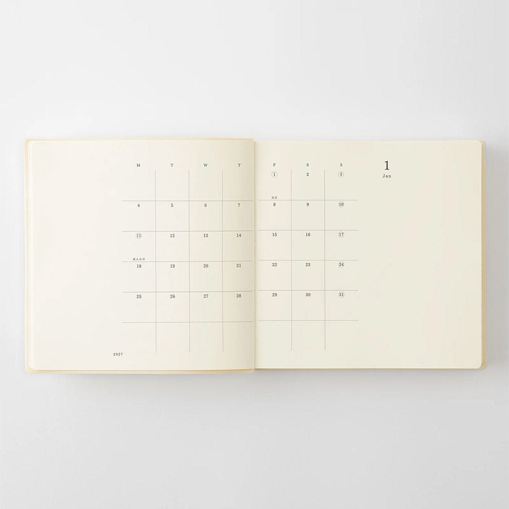 Midori Notebook Daily Diary 2027 A5 Squared