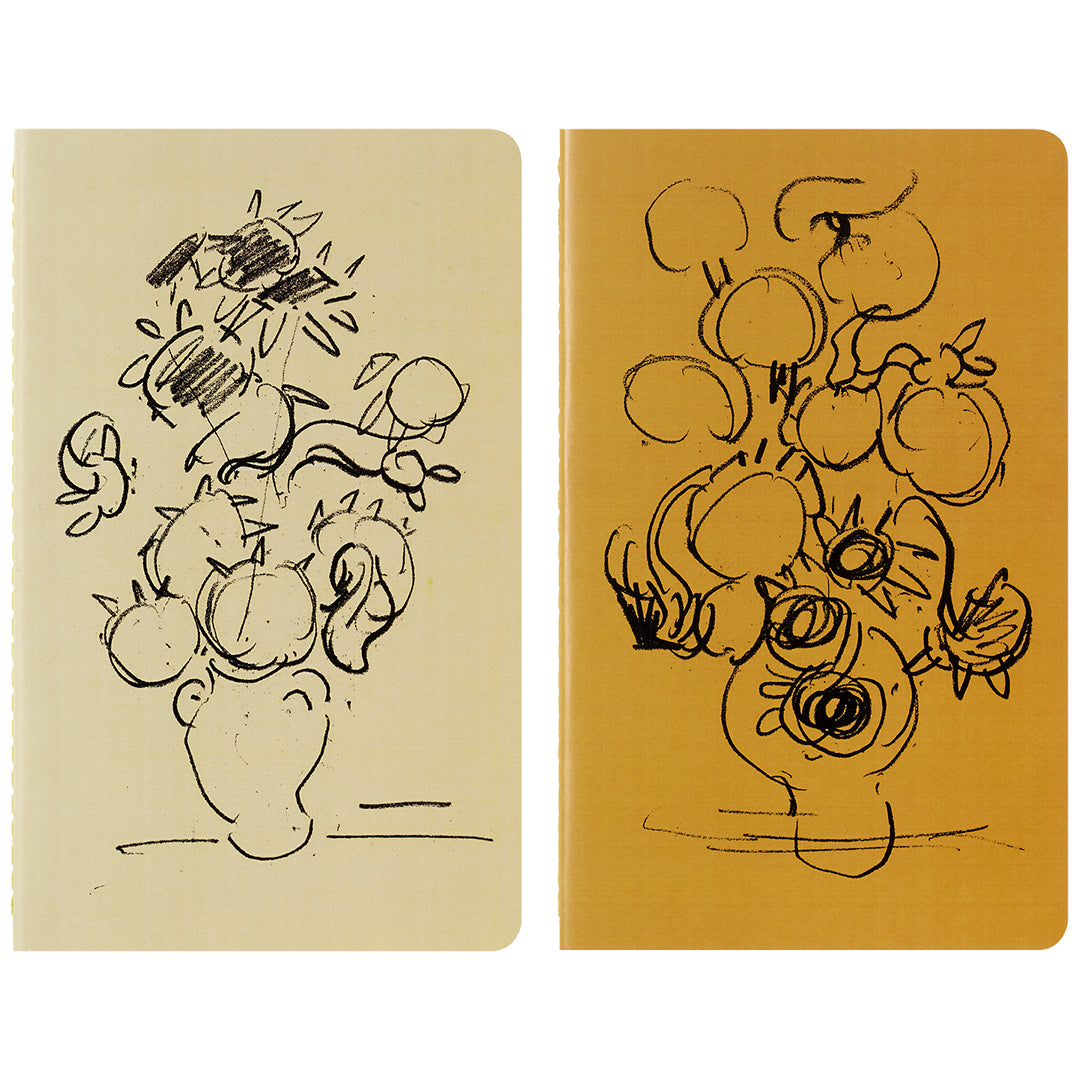 Moleskine Cahier Large Journal 130 x 210 Set of 2 Van Gogh Museum 'Sunflowers'