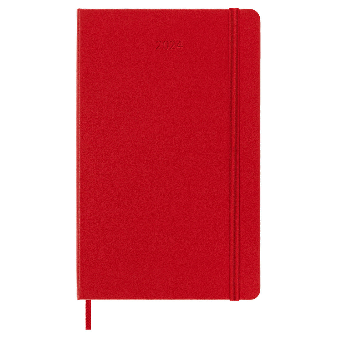 Moleskine 2024 12-Month Large Weekly Notebook Diary Scarlet Red Hardba