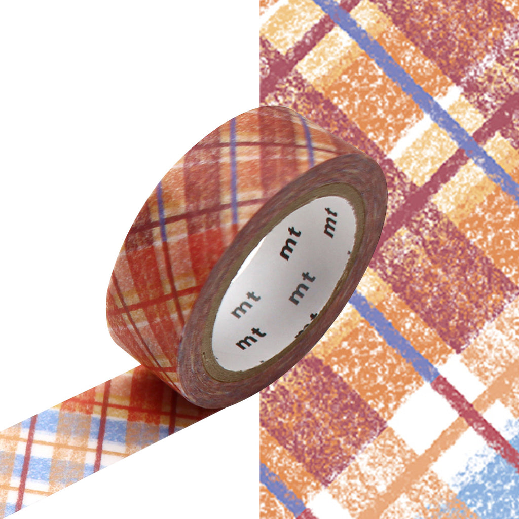 mt Washi Masking Tape - 15mm x 7m - Crayon Check by mt at Cult Pens