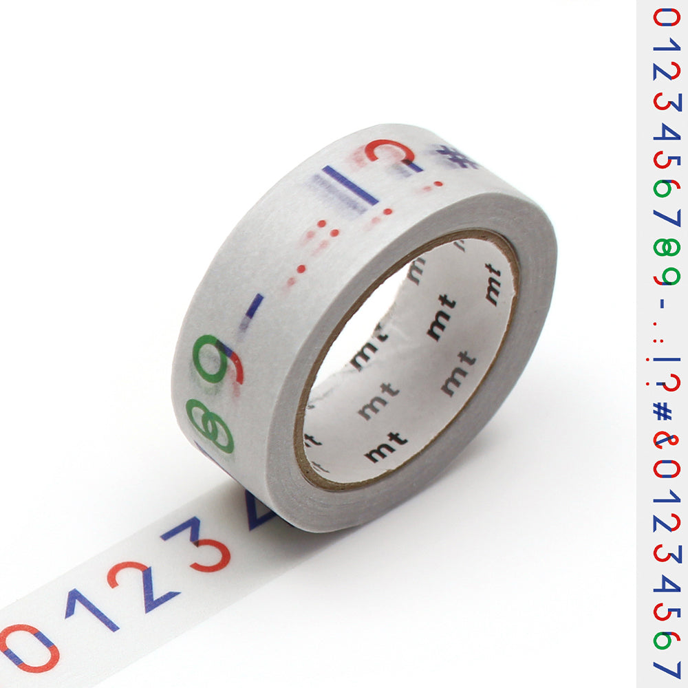 mt Washi Masking Tape - 15mm x 7m - Papier Tigre Les Numeros
