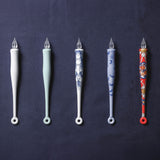 HIZEN5 Saga Collective Japanese Ceramic Glass Dip Pen Sumihajiki Karahanamon