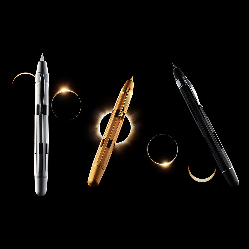 Nahvalur Eclipse Retractable Fountain Pen Pure Gold