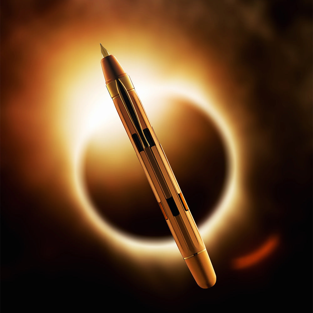 Nahvalur Eclipse Retractable Fountain Pen Pure Gold