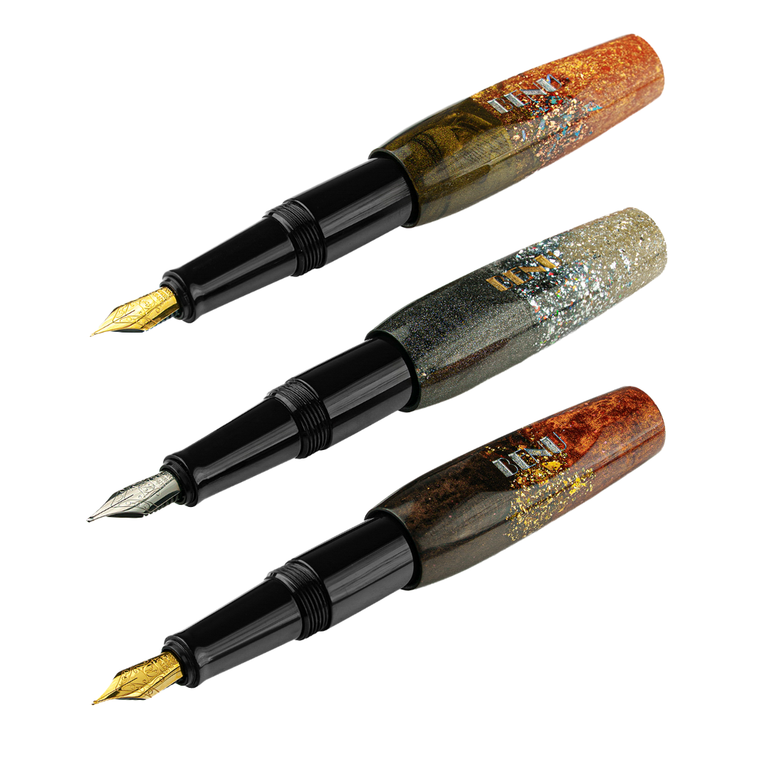 Benu Pixie Pocket Fountain Pen Metallic Dust Set of 3