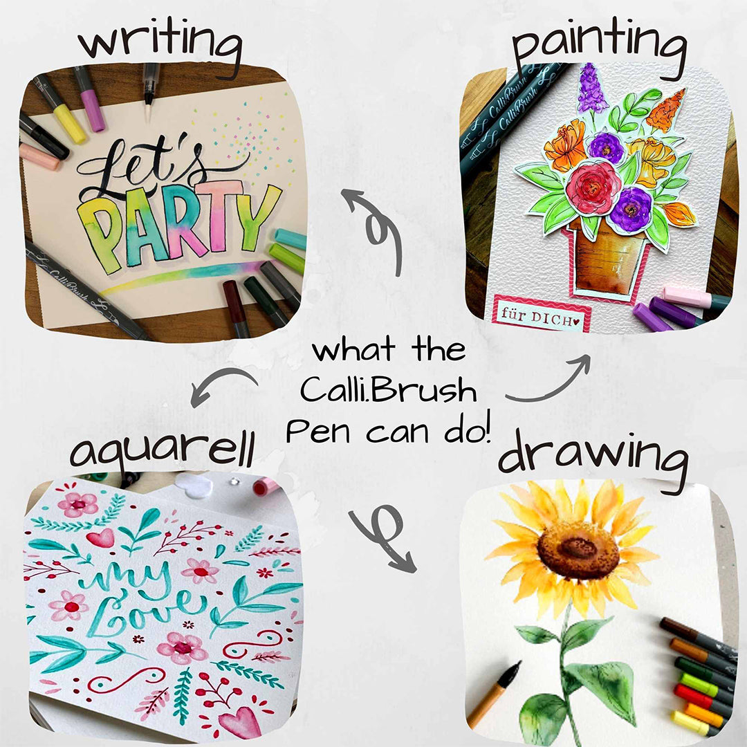 ONLINE Calligraphy Brush Set of 5 Classic