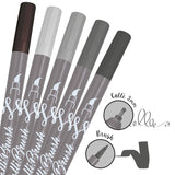 ONLINE Calligraphy Brush Set of 5 Grey