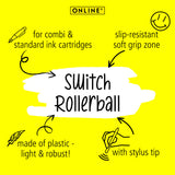 ONLINE Switch Plus Rollerball Pen with Stylus Tip Black
