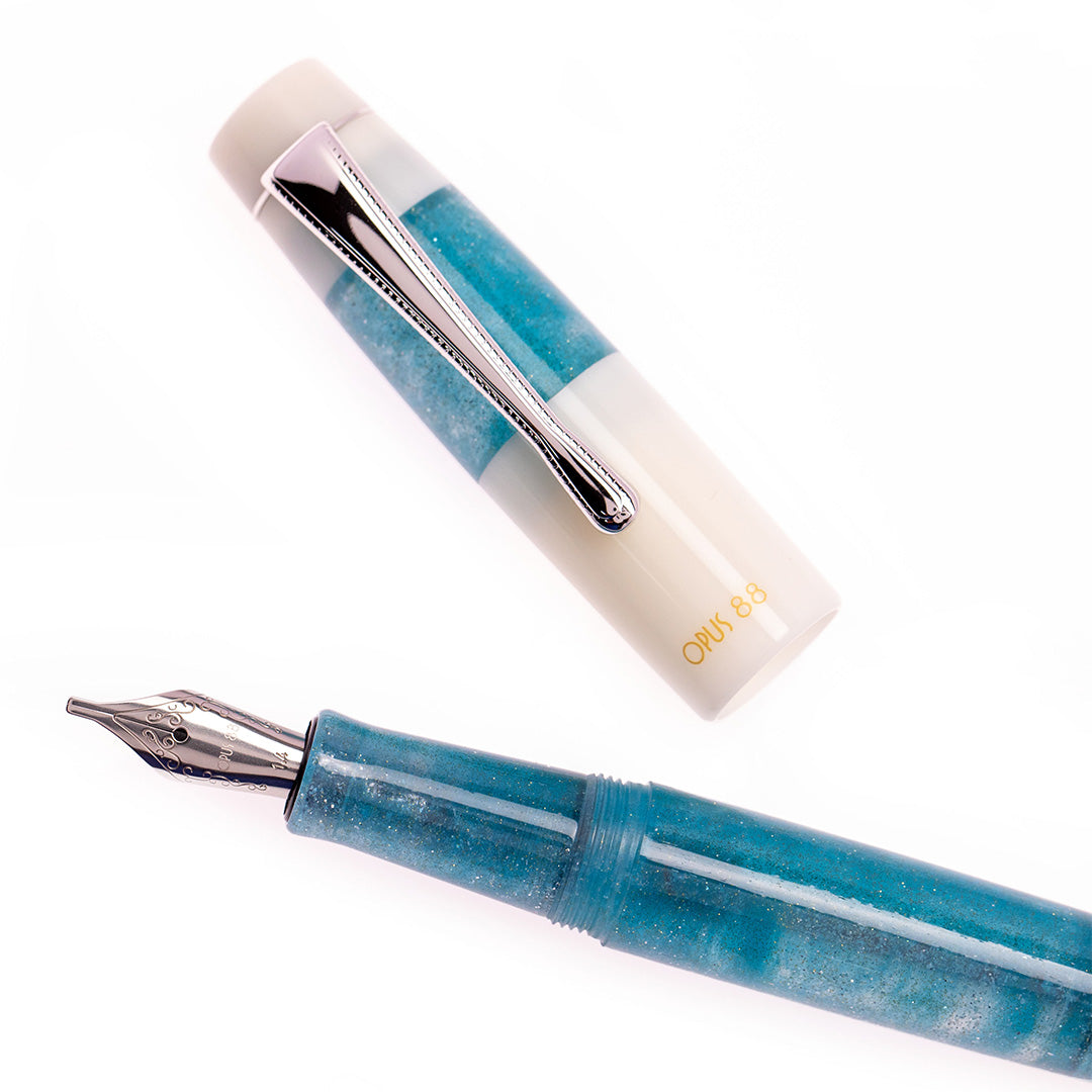 Opus 88 Koloro Eye Dropper Fountain Pen White Blue