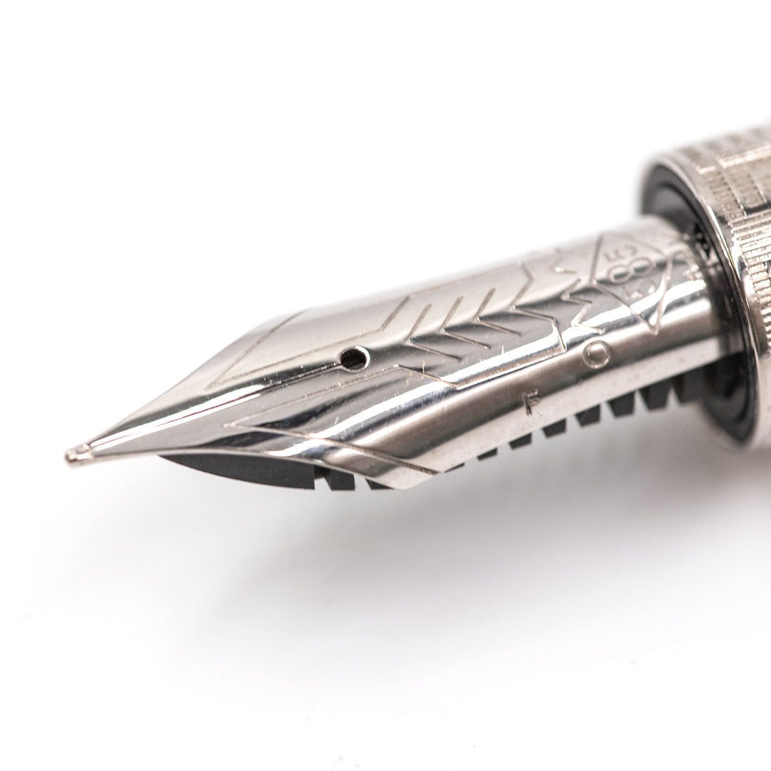 Omas Ogiva Nera Silver Trim Fountain Pen 14k Nib