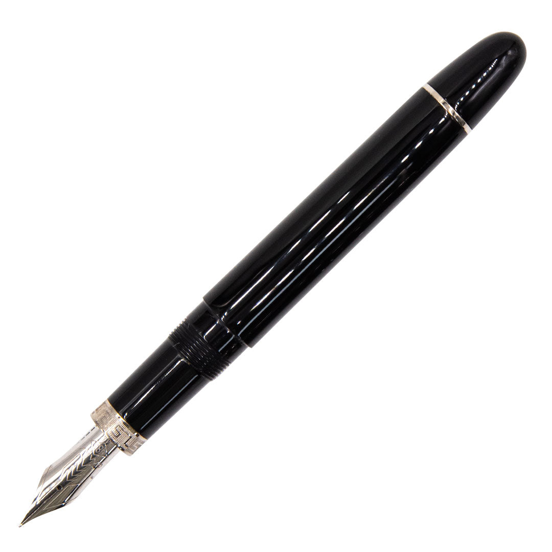 Omas Ogiva Nera Silver Trim Fountain Pen 14k Nib
