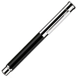 Otto Hutt design04 Rollerball Pen Checked Guilloche Frosted Black with Platinum Trim