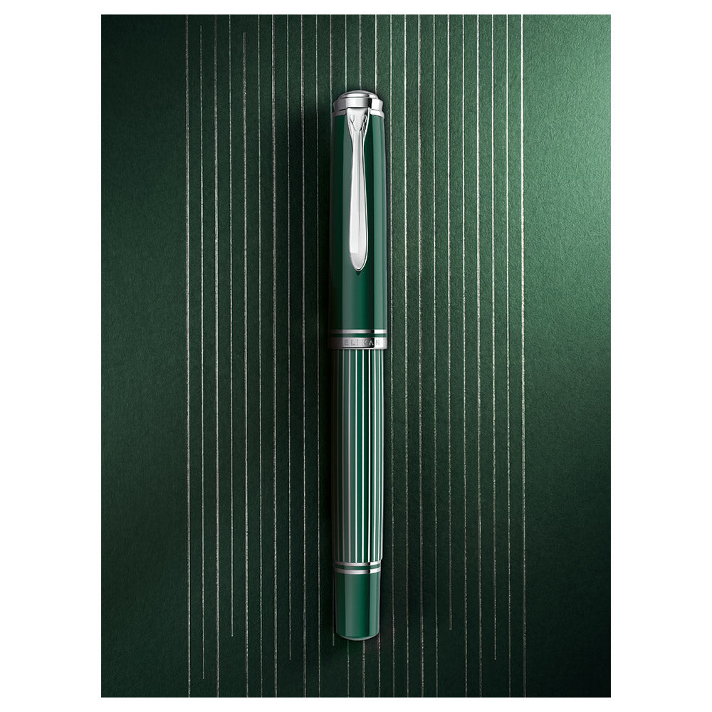 Pelikan Souveran M815 Special Edition Fountain Pen Metal Striped Green