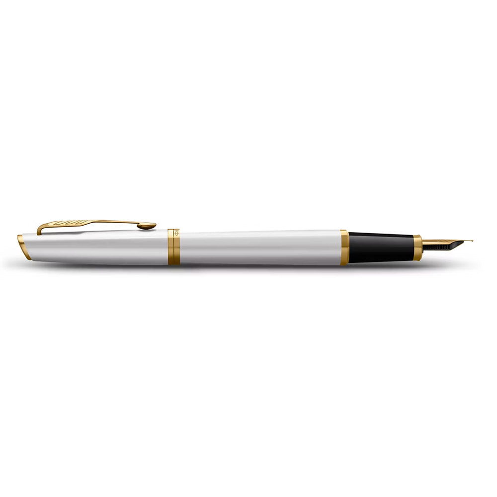 Parker Meridian Fountain Pen Chrome Lacquer with Gold Trim