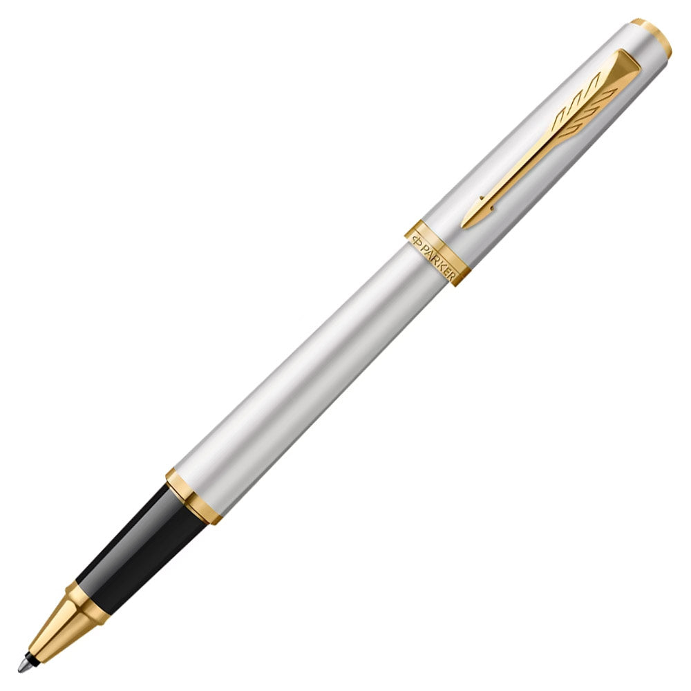 Parker Meridian Rollerball Pen Chrome Lacquer with Gold Trim