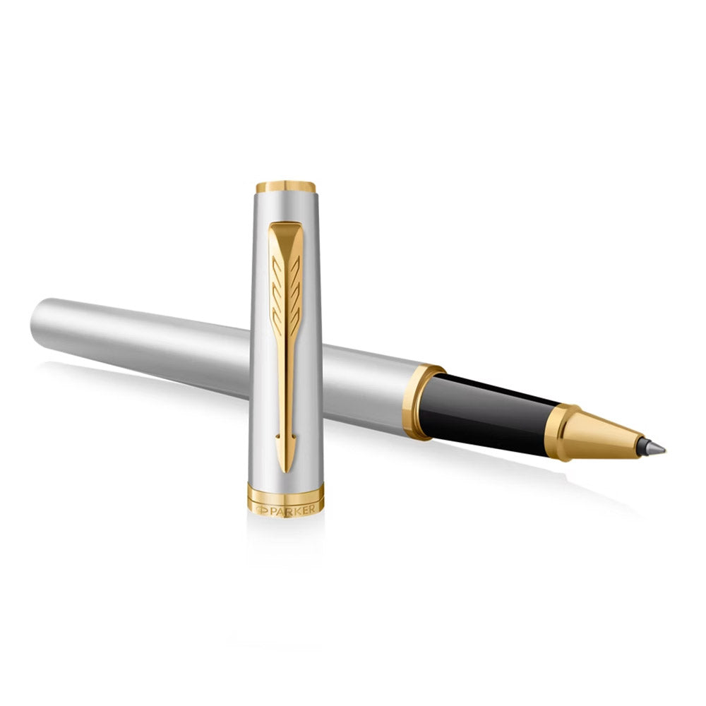 Parker Meridian Rollerball Pen Chrome Lacquer with Gold Trim