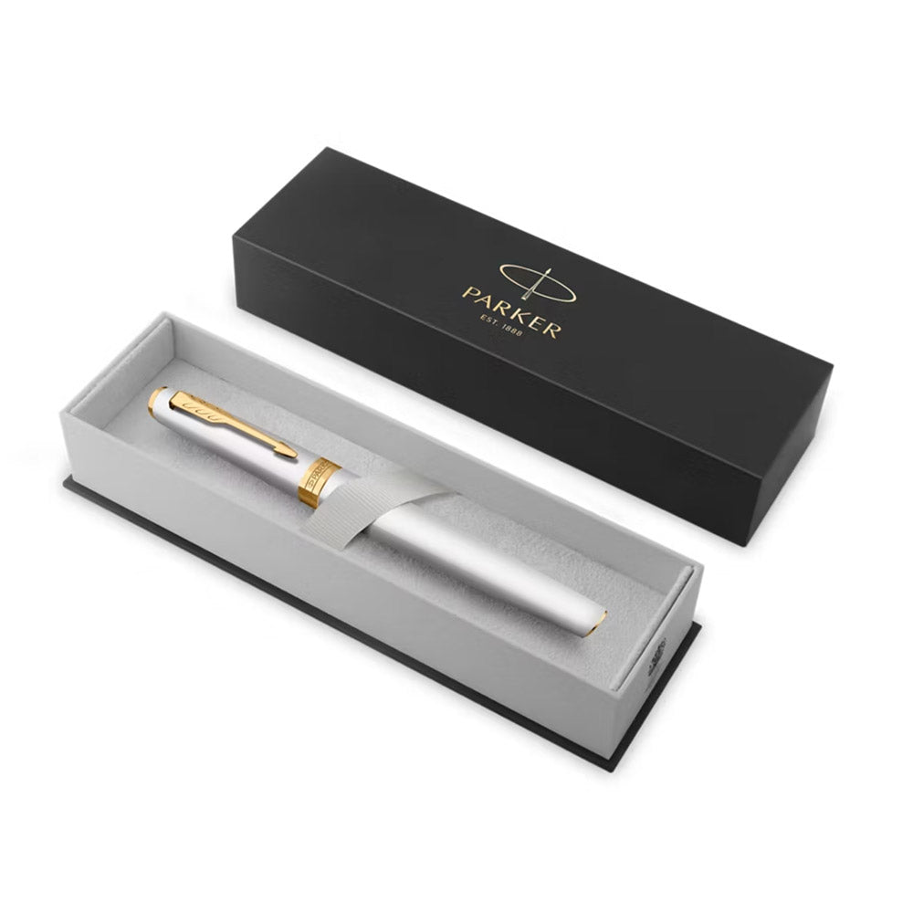 Parker Meridian Rollerball Pen Chrome Lacquer with Gold Trim