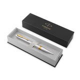 Parker Meridian Ballpoint Pen Chrome Lacquer with Gold Trim