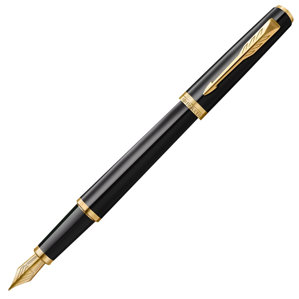 Parker Meridian Fountain Pen Black Lacquer with Gold Trim
