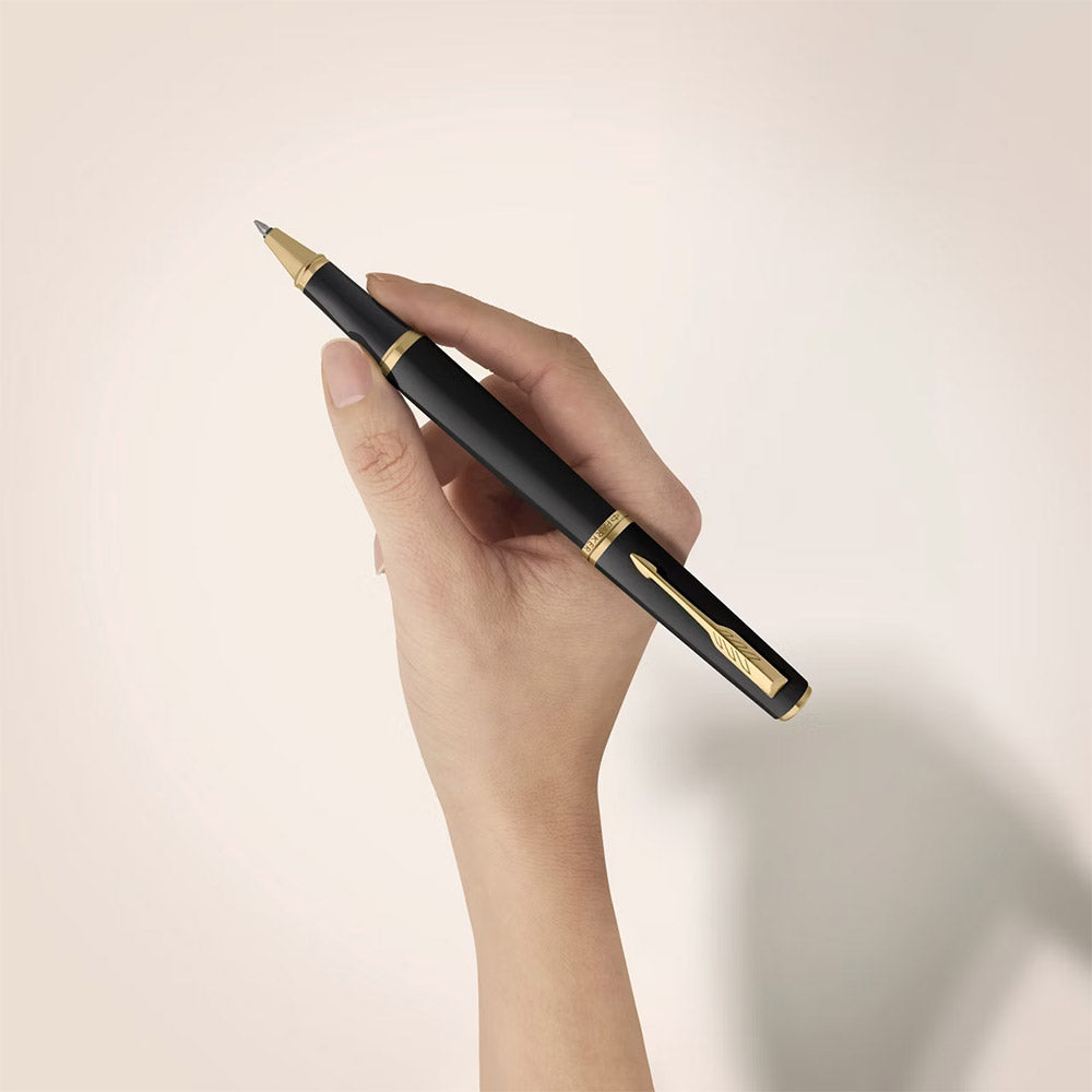 Parker Meridian Rollerball Pen Black Lacquer with Gold Trim