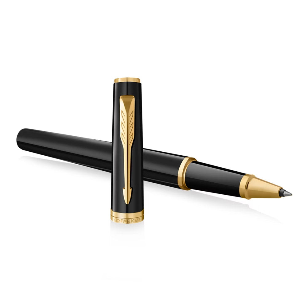 Parker Meridian Rollerball Pen Black Lacquer with Gold Trim
