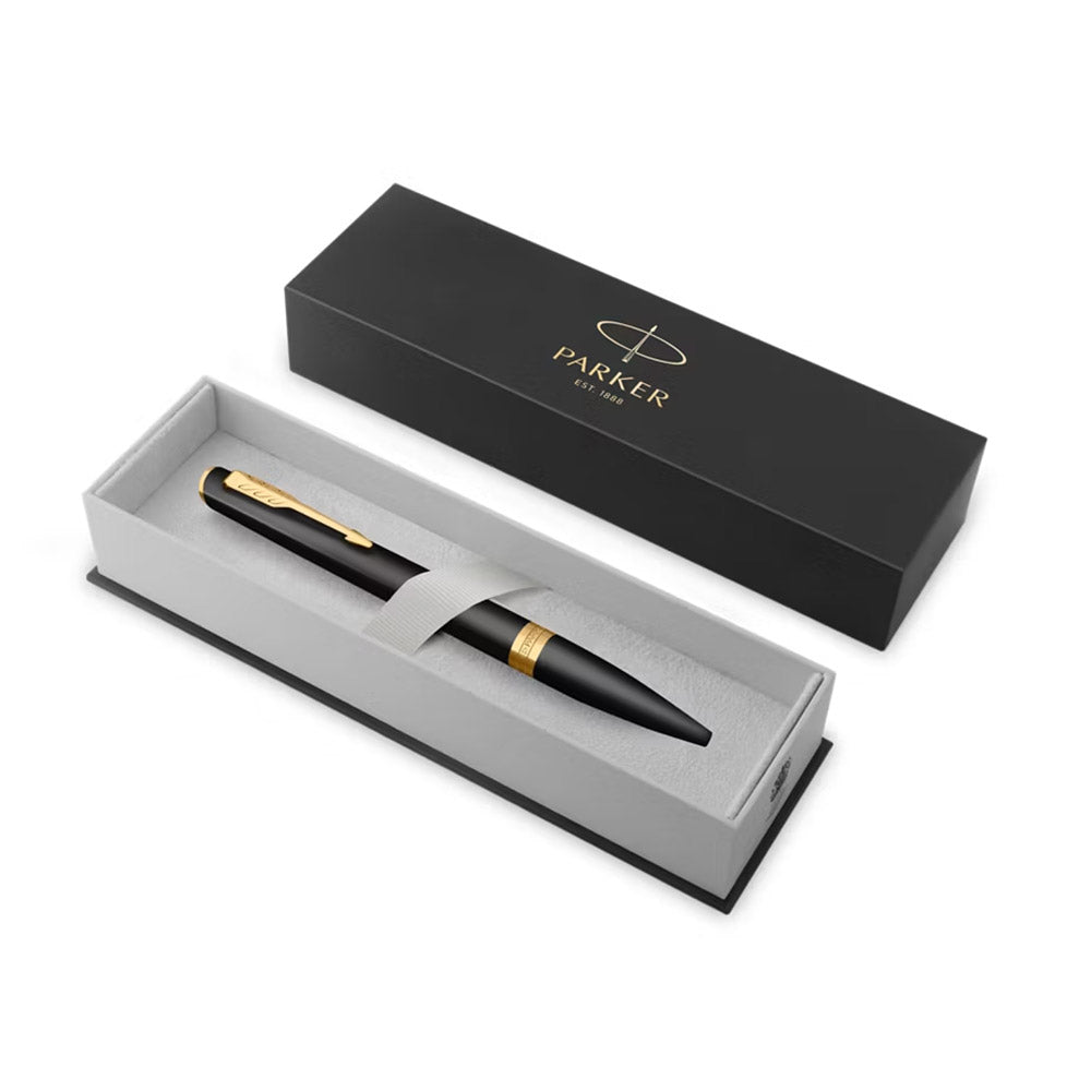 Parker Meridian Ballpoint Pen Black Lacquer with Gold Trim