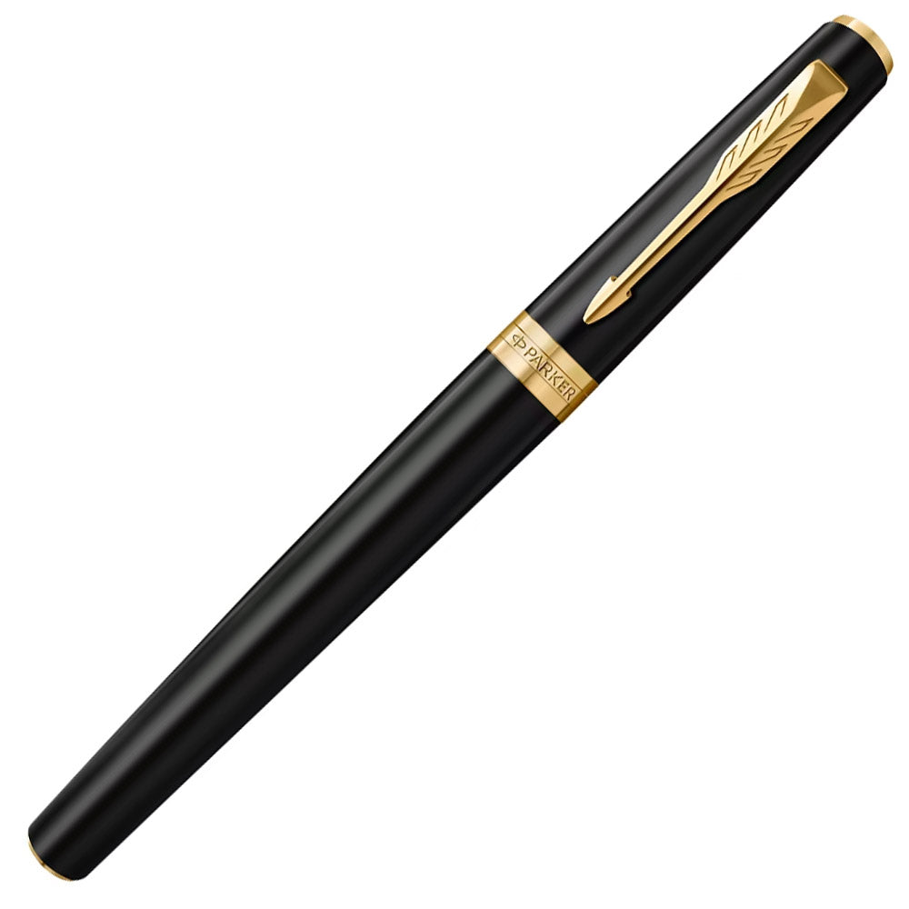 Parker Meridian Fountain Pen Matte Black Lacquer with Gold Trim