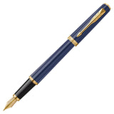 Parker Meridian Fountain Pen Blue Lacquer with Gold Trim