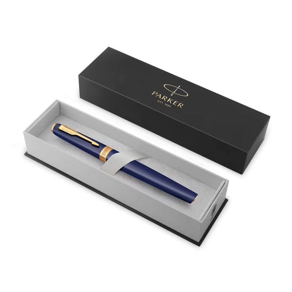 Parker Meridian Fountain Pen Blue Lacquer with Gold Trim