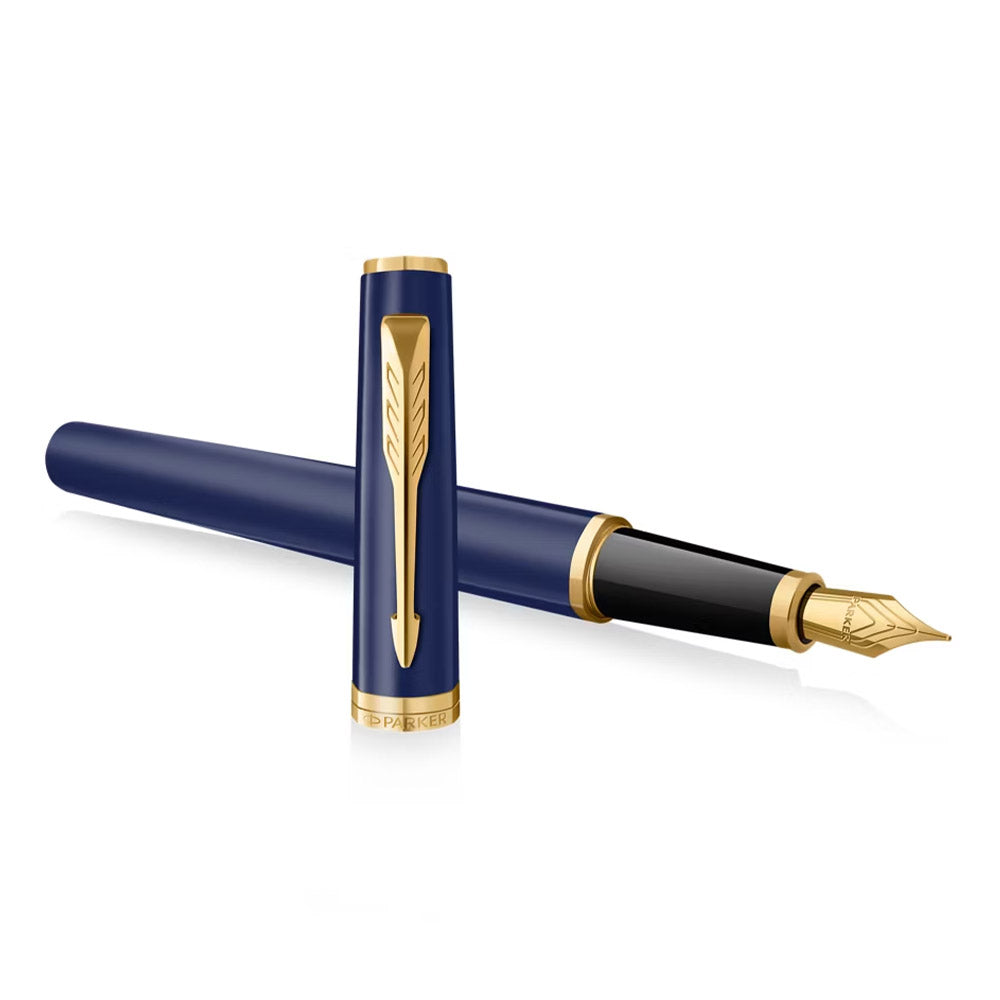 Parker Meridian Fountain Pen Blue Lacquer with Gold Trim