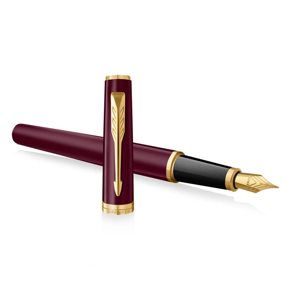 Parker Meridian Fountain Pen Red Lacquer with Gold Trim
