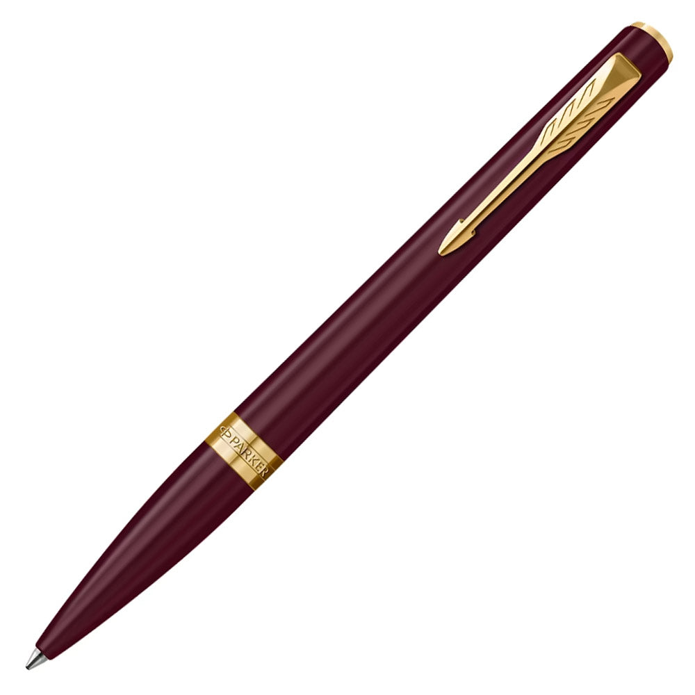 Parker Meridian Ballpoint Pen Red Lacquer with Gold Trim