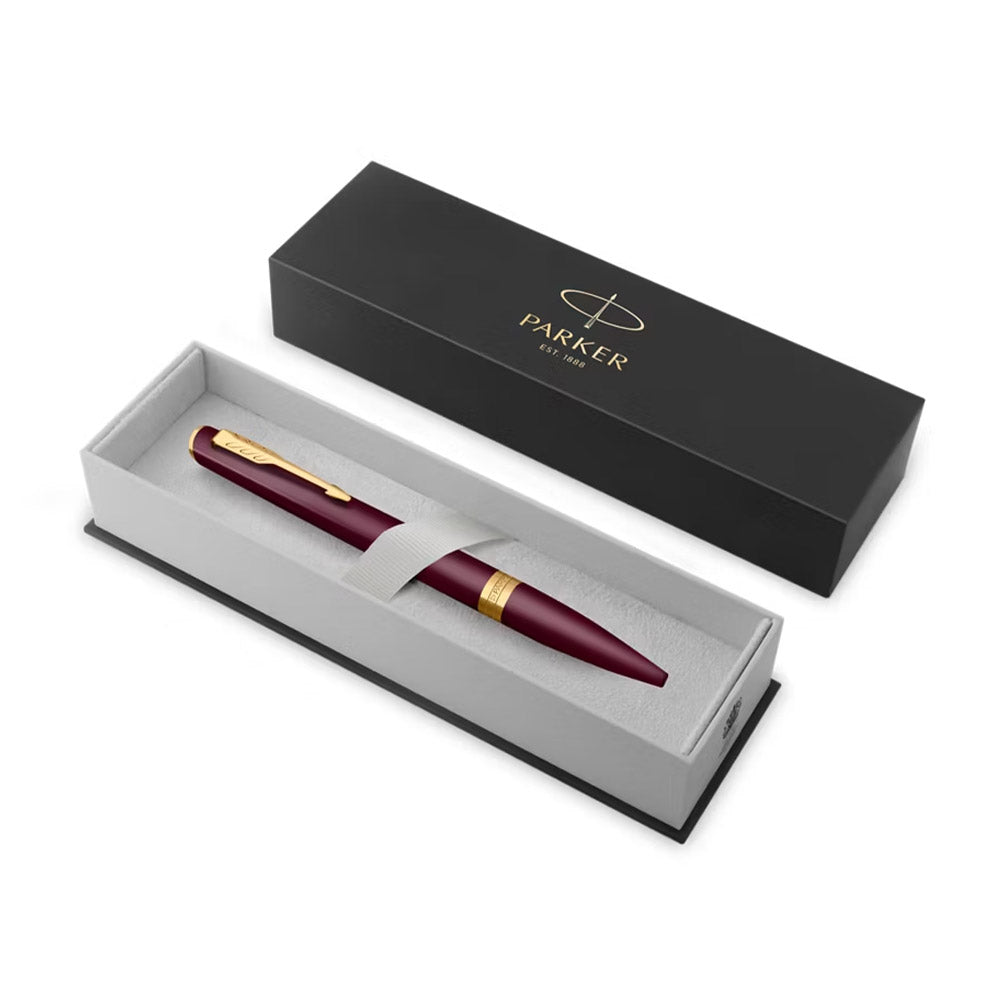 Parker Meridian Ballpoint Pen Red Lacquer with Gold Trim