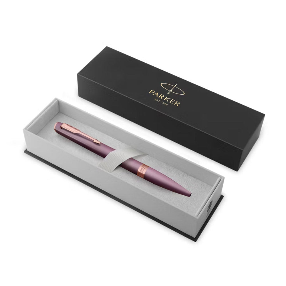 Parker Meridian Ballpoint Pen Purple Lacquer with Rose Gold Trim