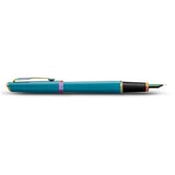 Parker Meridian Fountain Pen Teal Lacquer with Rainbow Trim