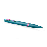 Parker Meridian Ballpoint Pen Teal Lacquer with Rainbow Trim