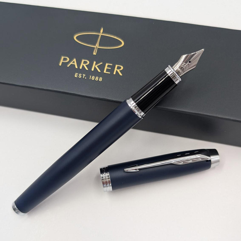 Parker IM Fountain Pen Blue Lacquer with Chrome Trim