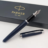 Parker IM Fountain Pen Blue Lacquer with Chrome Trim