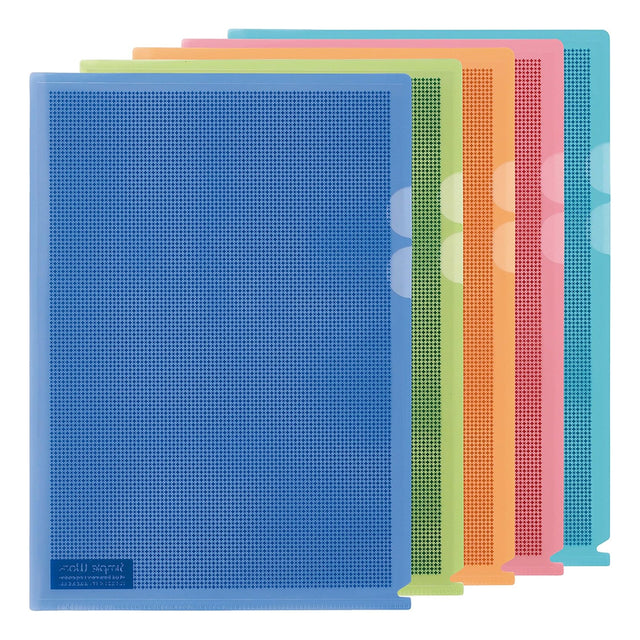 PLUS Camouflage A4 Folder Pack of 5 Assorted Colours